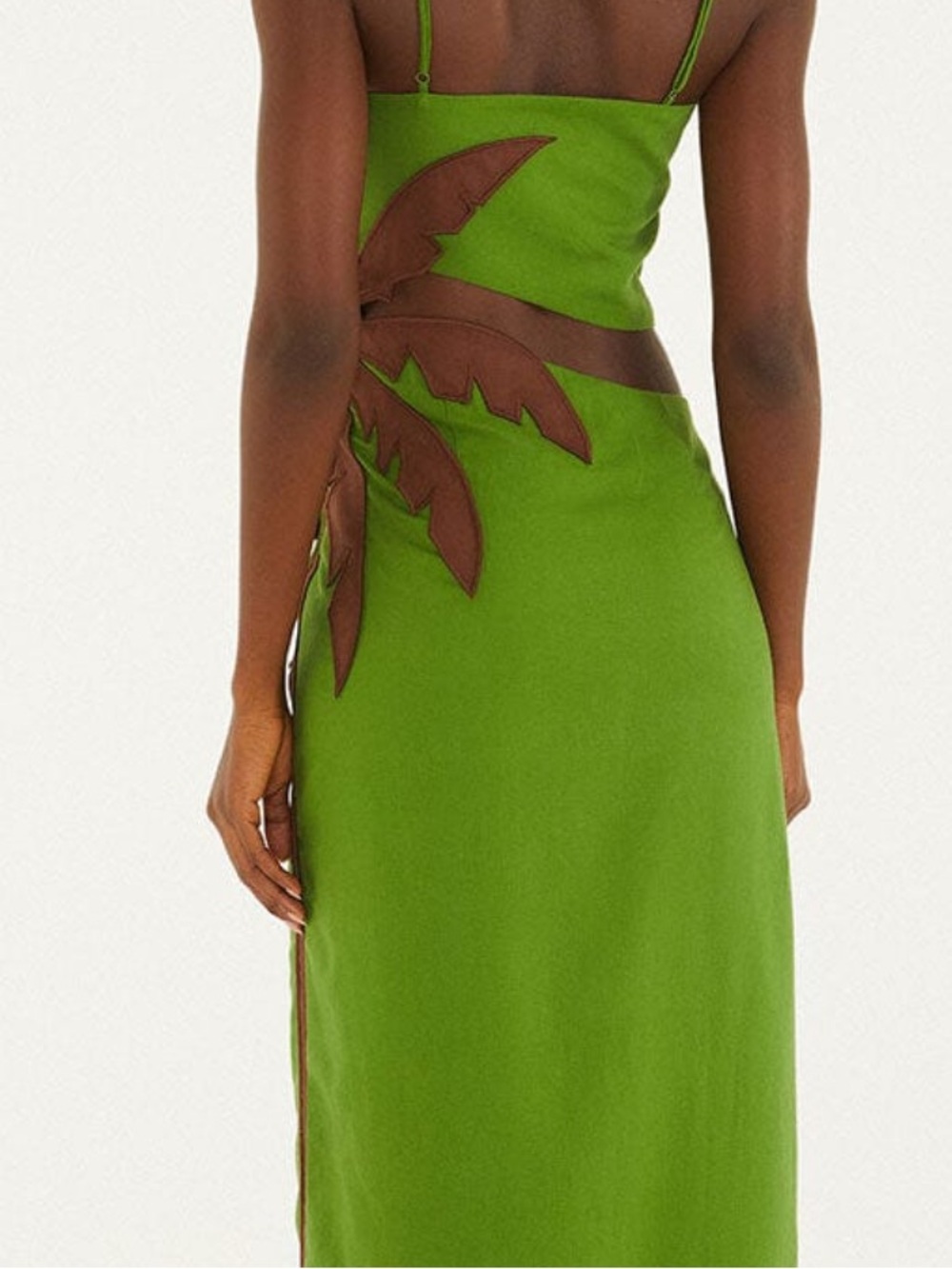 FARM Rio Green 3d Palm Tree Cut-Out Midi Dress - Picture 3 of 7
